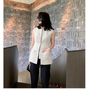 BNWT AmandaX Women Hook-and-eye tunic vest with silk lining in M